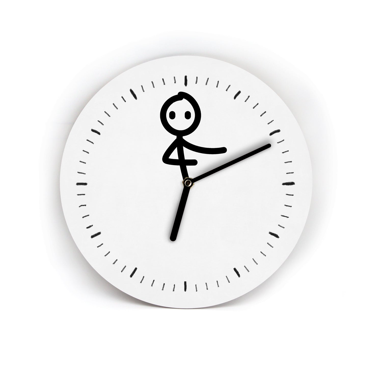 Wanduhr Kick it - Zeiger sind Beine die sich bewegen - 23 cm Groß - Mit und ohne Ziffernblatt - 12 Farbvarianten - Leises Uhrwerk