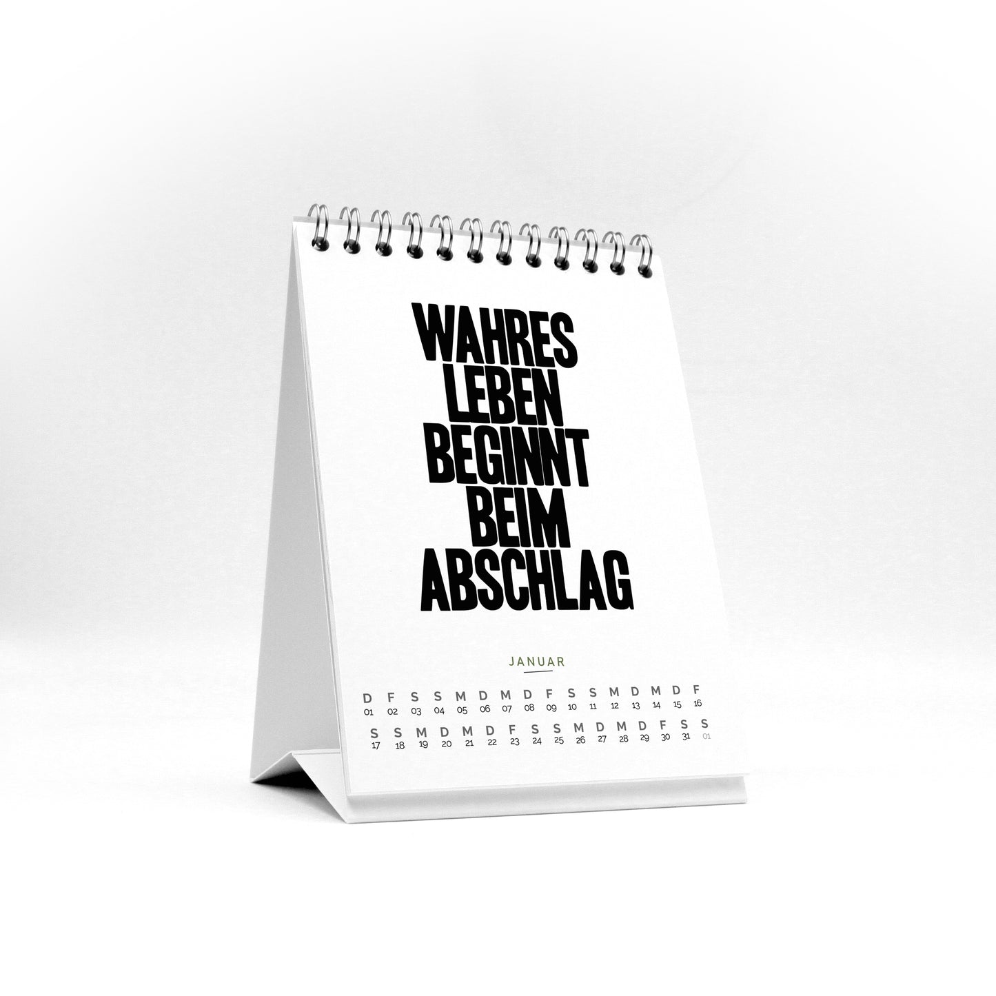 Kleiner lustiger Golfkalender 2026 mit Sprüchen und Illustrationen - Witziges Geschenk für Golfer - Tischkalender zum Aufstellen - DIN A6