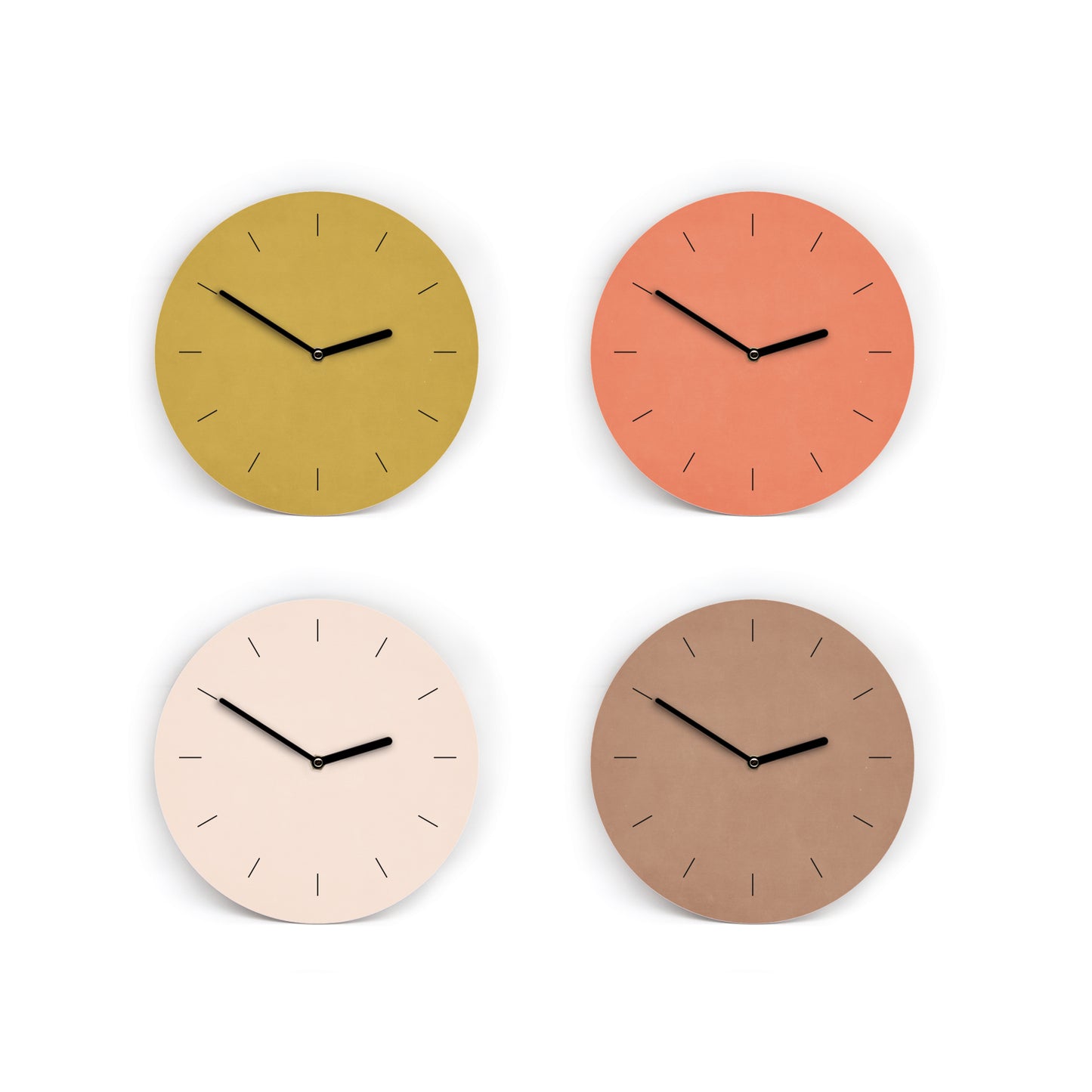 Wanduhr in 6 schönen Boho Farben - Auswahl - Mit und ohne Striche und Zahlen - 3 Größen von Mini bis Groß - Leises Uhrwerk