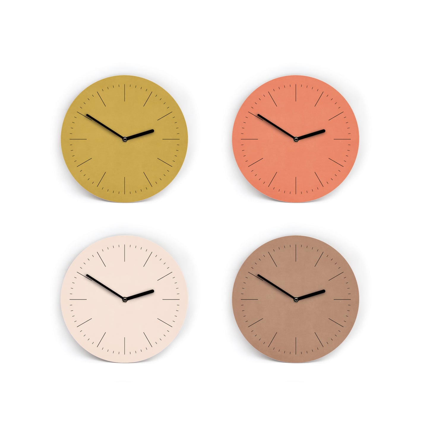 Wanduhr in 6 schönen Boho Farben - Auswahl - Mit und ohne Striche und Zahlen - 3 Größen von Mini bis Groß - Leises Uhrwerk