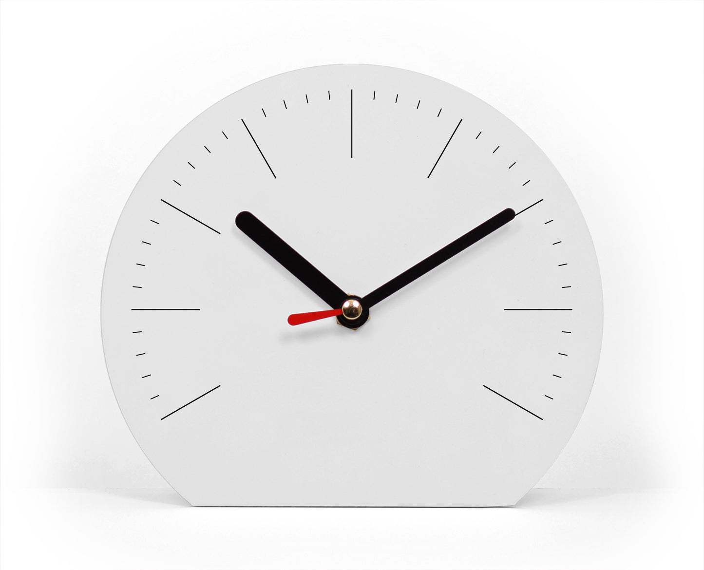 Minimalistische Tischuhr - Verschiedene Striche auf Ziffernplatt optional - 19 Farben für die Uhr wählbar - Uhr zum Hinstellen - Leise - 15cm