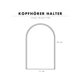 Kopfhörer Halter - RETRO Music - Ordnung auf Schreibtisch - Massiv - Für Tisch und Wand - Platz für Kopfhörer - Schönes Motiv - Kork