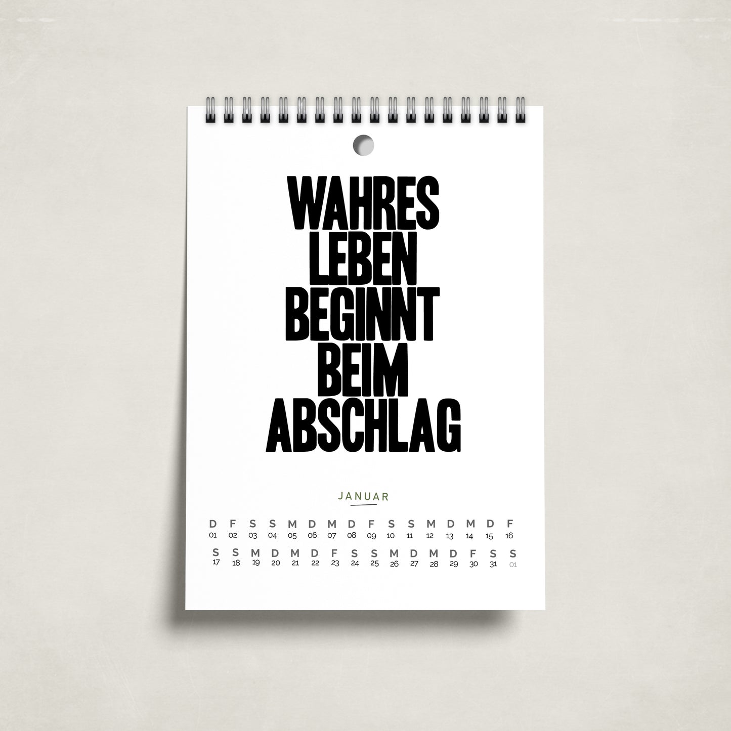 Lustiger Golfkalender 2026 mit Sprüchen und Illustrationen - Tischkalender oder Wandkalender in 3 Größen - Witziges Geschenk für Golfer