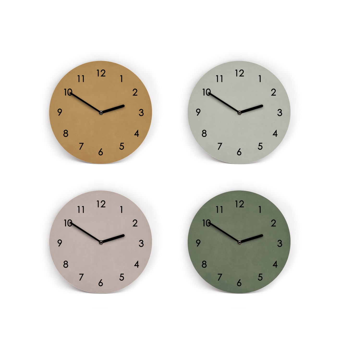 Wanduhr in 6 gedeckten Japandi Farben - Auswahl - Mit und ohne Striche und Zahlen - 3 Größen von Mini bis Groß - Leises Uhrwerk