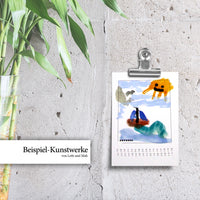 Ausmalkalender 2024 - Der Kleine Große Kunst Kalender zum Malen - Blanko Wandkalender mit 12 Blätter - Tolles kreatives Bastel-Geschenk