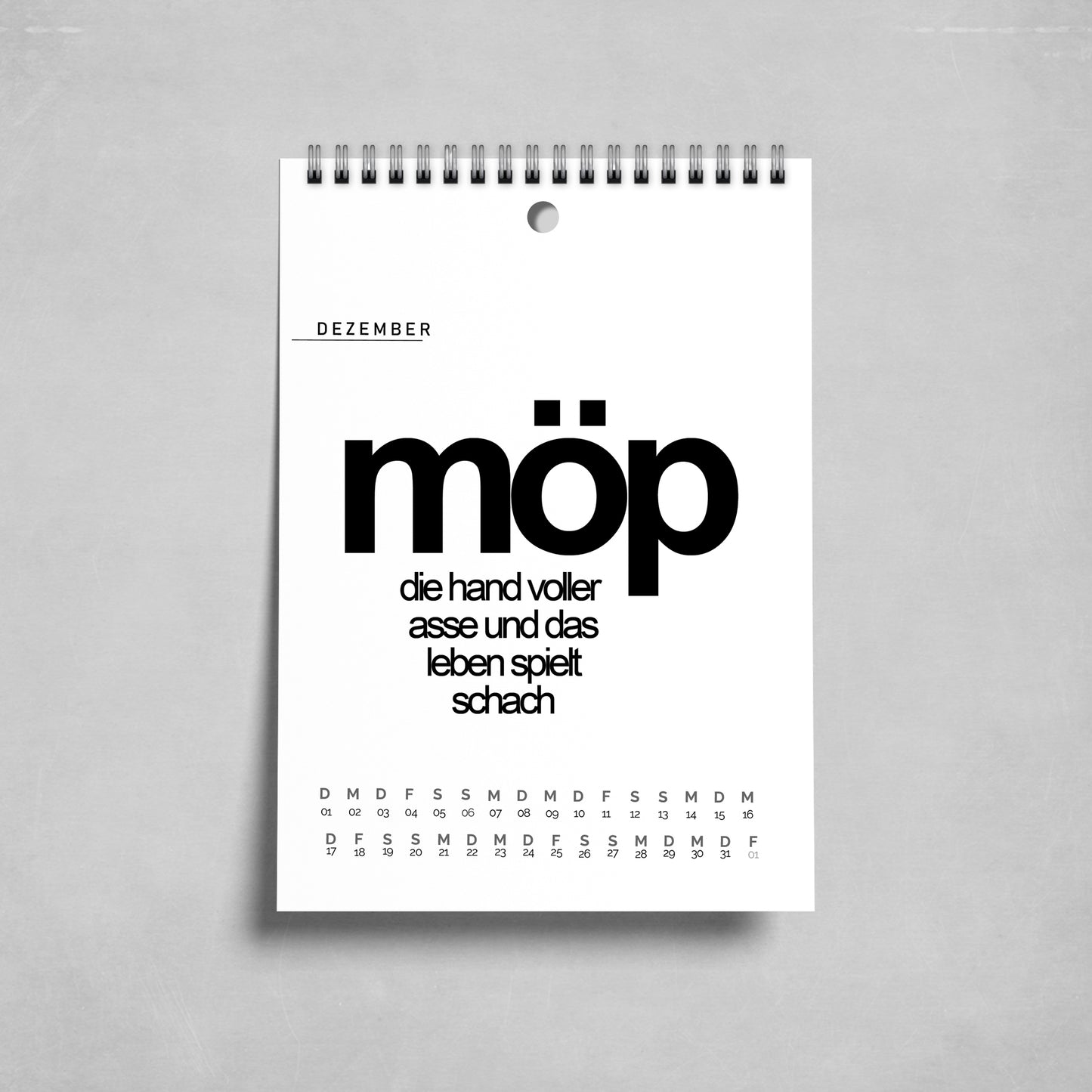 OH - Lustiger Sprüchekalender 2026 - Zum bisschen totlachen - Tischkalender oder Wandkalender in 3 Größen - Typostyle - Witziges Geschenk