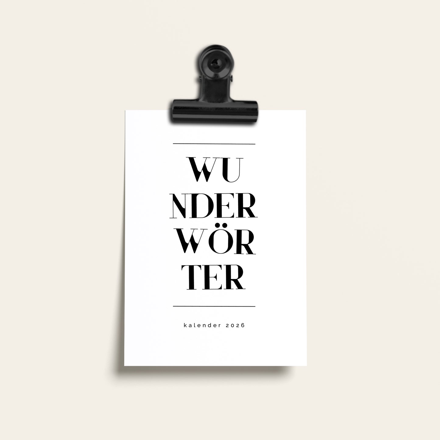 WUNDERWÖRTER 2026 - Kleiner Kalender in der Größe A6 oder A5 zum Hinstellen oder Aufhängen - 12 wunderwitzige Wörter im coolen Design
