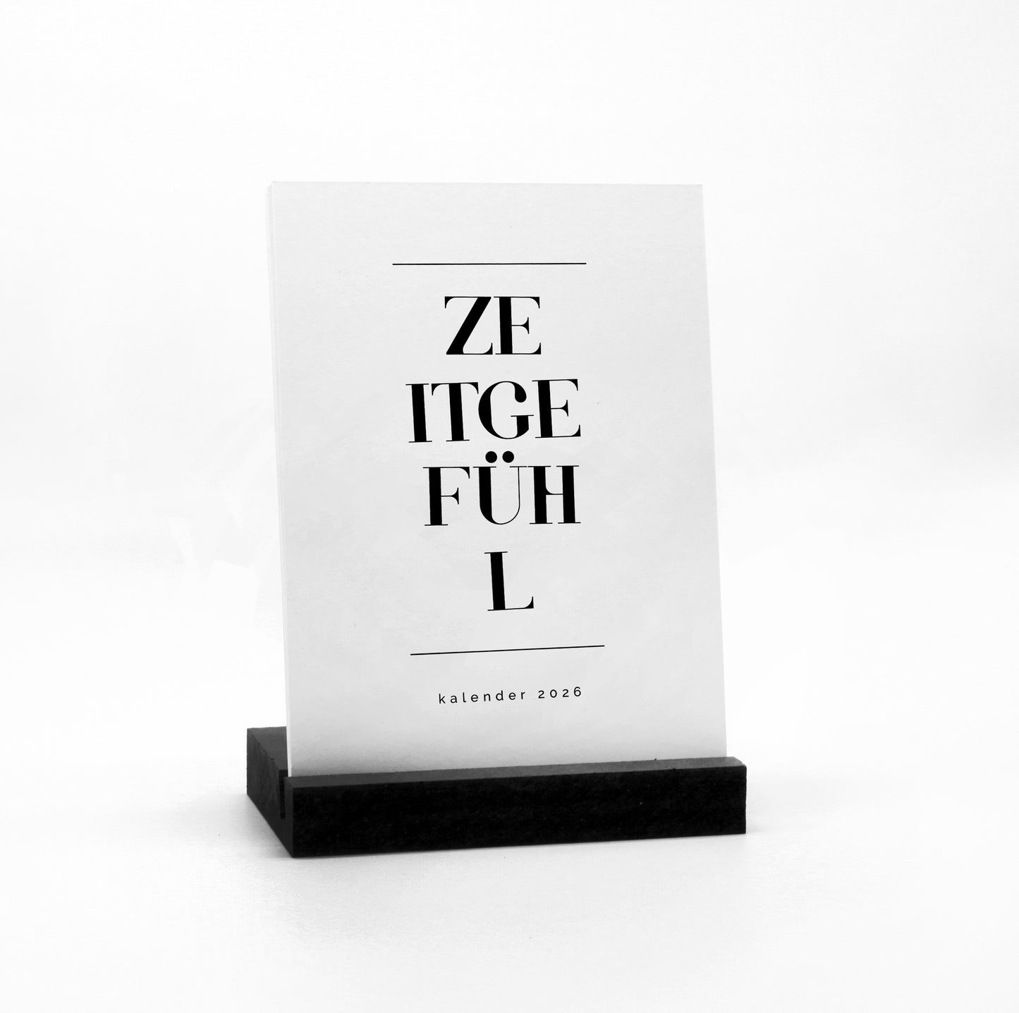 ZEITGEFÜHL 2026 - Kleiner Tischkalender - 12 schöne Wörter zu jedem Monat und Jahreszeit - Fantasieanregendes Geschenk - Einwort-Serie