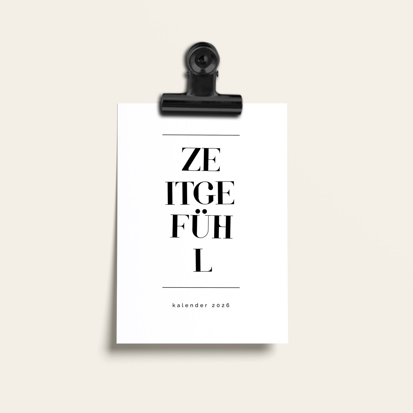 ZEITGEFÜHL 2026 - Kleiner Tischkalender - 12 schöne Wörter zu jedem Monat und Jahreszeit - Fantasieanregendes Geschenk - Einwort-Serie