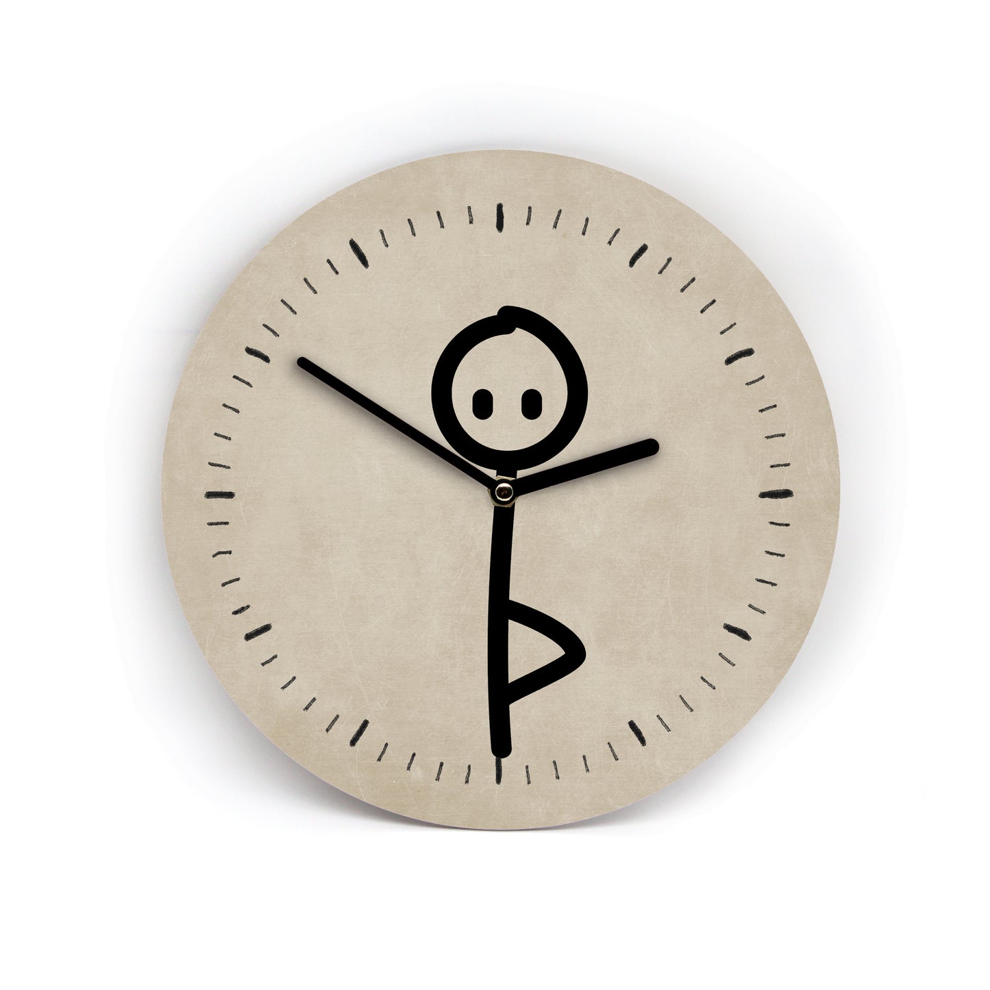 Lustige Wanduhr Yoga Figur - Arme bewegen sich im Kreis - 23 cm Groß - Yoga Geschenk - für Yoga Fans - Farbvarianten - Schleichendes Uhrwerk