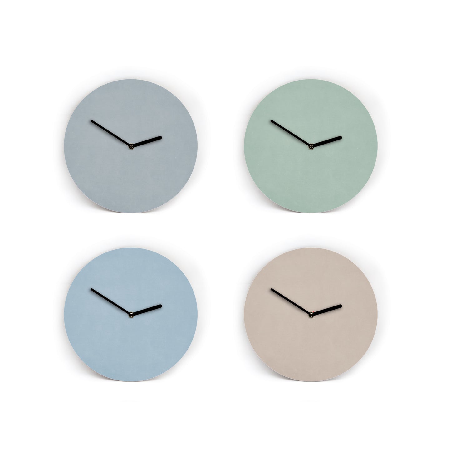Wanduhr in 8 skandinavischen Farbtönen - Auswahl nordisch kühl - Mit und ohne Striche und Zahlen - 3 Größen von Mini bis Groß - Leises Uhrwerk
