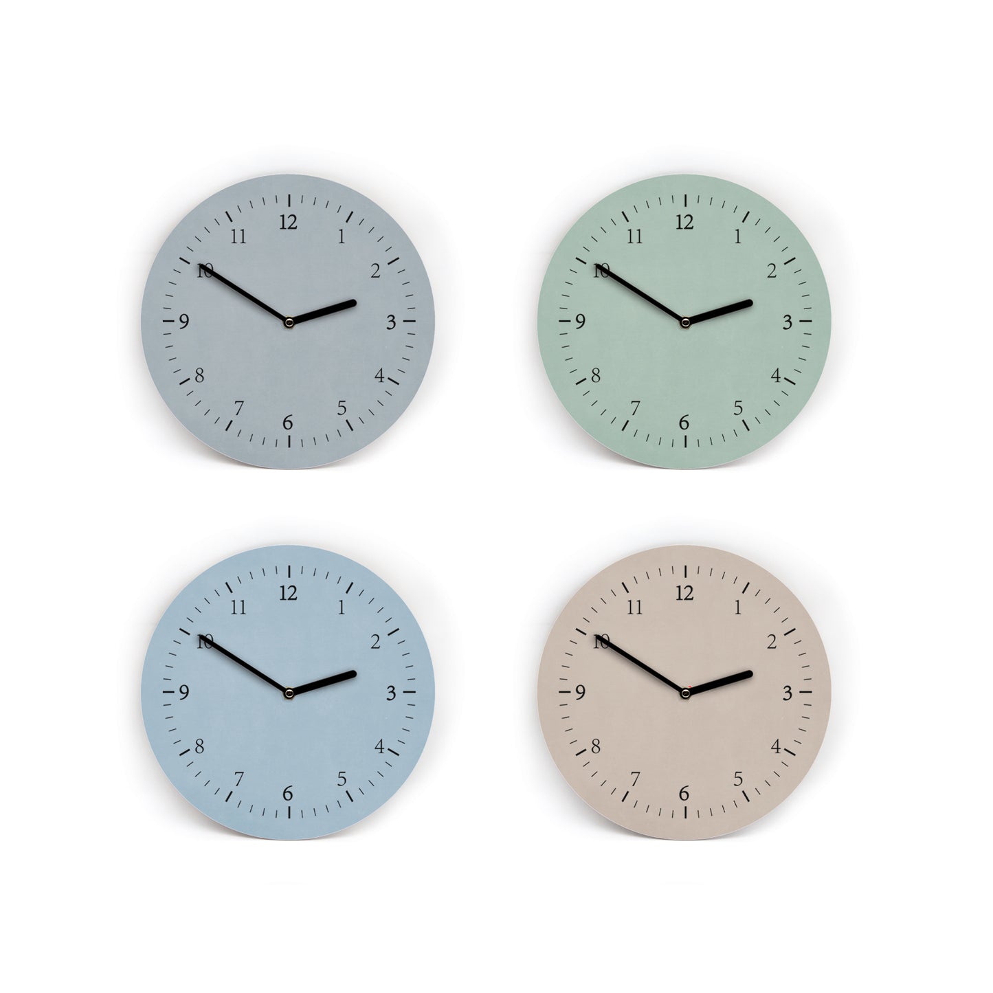 Wanduhr in 8 skandinavischen Farbtönen - Auswahl nordisch kühl - Mit und ohne Striche und Zahlen - 3 Größen von Mini bis Groß - Leises Uhrwerk
