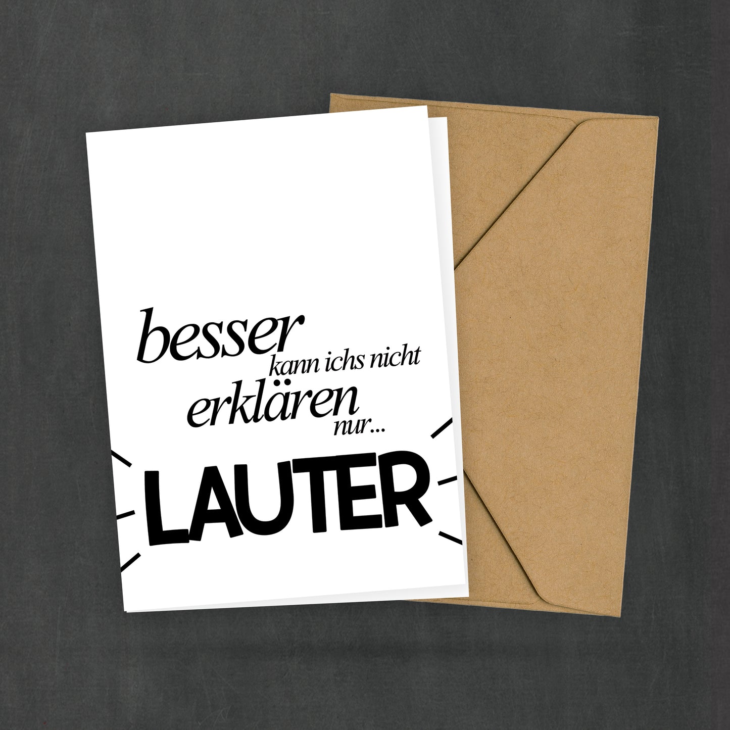 Spruchkarte - Besser kann ich es nicht erklären - Lehrer - Schüler - Lustig aber wahr - Typocard Design - DIN A6 - 2 Karten und 1 Umschlag