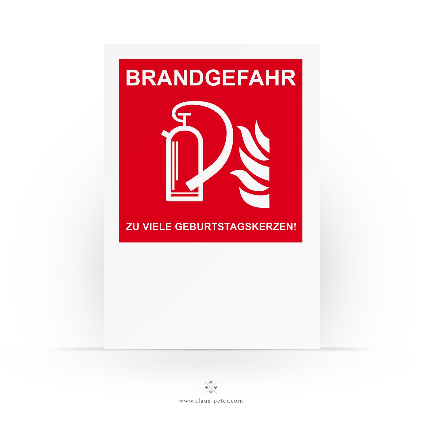 Lustige Geburtstagskarte - Brandgefahr - Freche Karte für Kumpels und Freunde - Altwerden - Kuchen - 2 Karten und 1 Umschlag