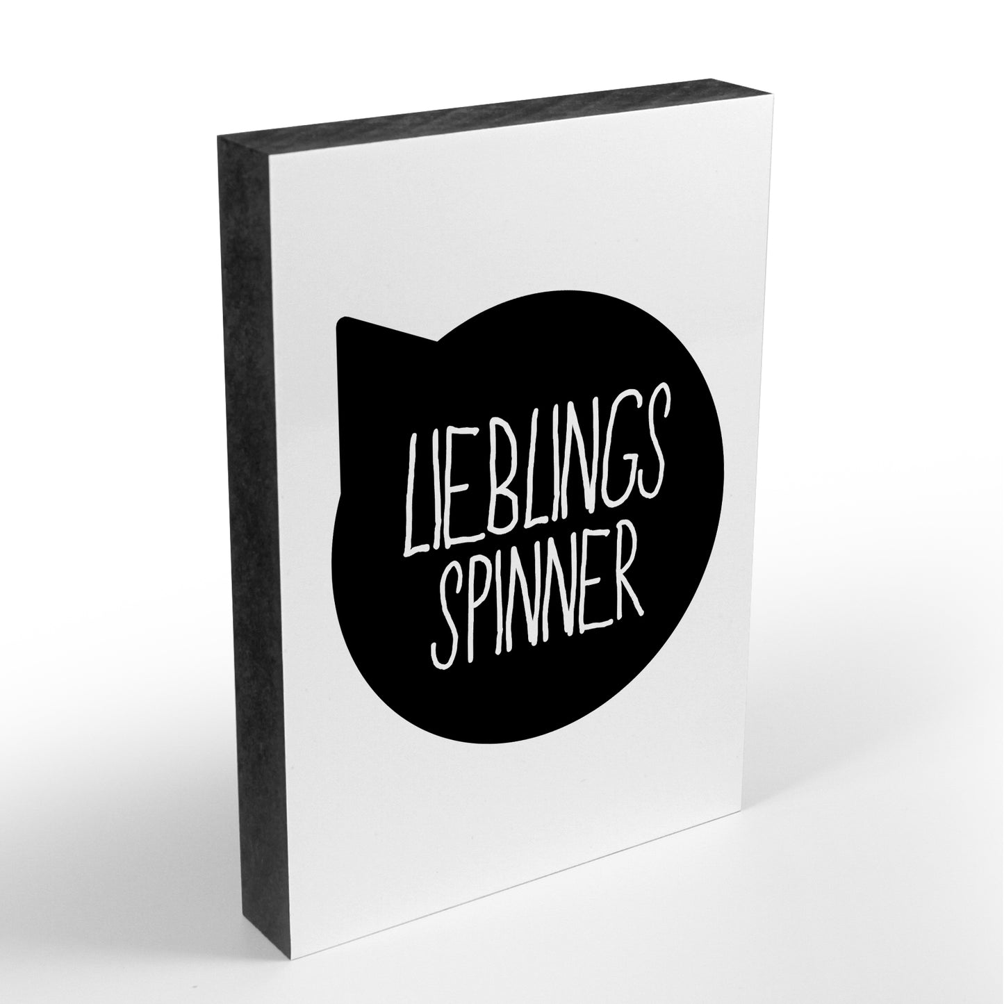 Holzblock - Typo - Spruch - Lieblingsspinner - Größe A6
