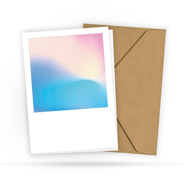 Stylische Postkarte - Farbwoosh - Superschöne Grußkarte - Neutral - Sanfte Farben - Mini Print - Minimal - 2 Karten und 1 Briefumschlag