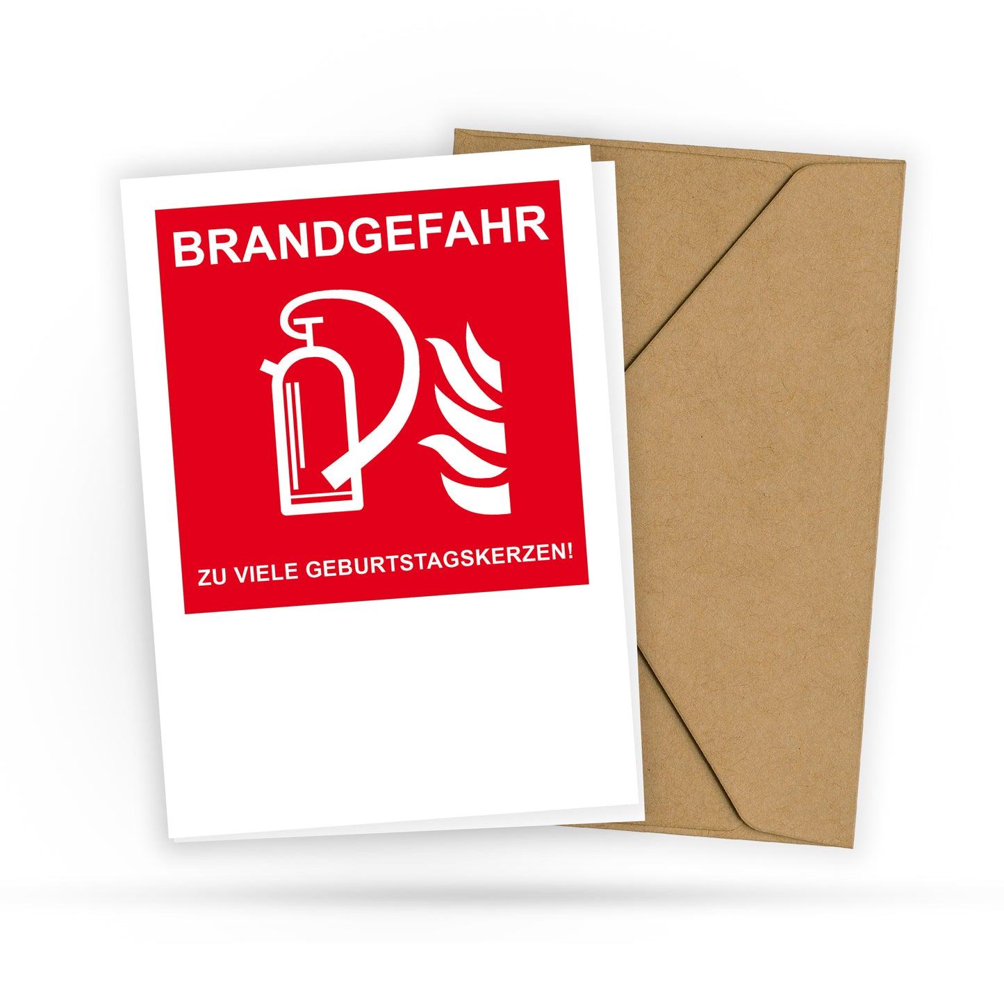 Lustige Geburtstagskarte - Brandgefahr - Freche Karte für Kumpels und Freunde - Altwerden - Kuchen - 2 Karten und 1 Umschlag