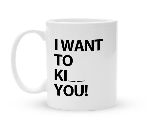 Tasse mit Motiv - Kiss or Kill - Kaffeebecher zum Schmunzeln - 325 ml - Handmade