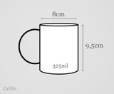 Tasse mit Spruch - Kaffee, Bücher, Couch und Regen - Kaffeebecher zum Schmunzeln - 325 ml - Handmade