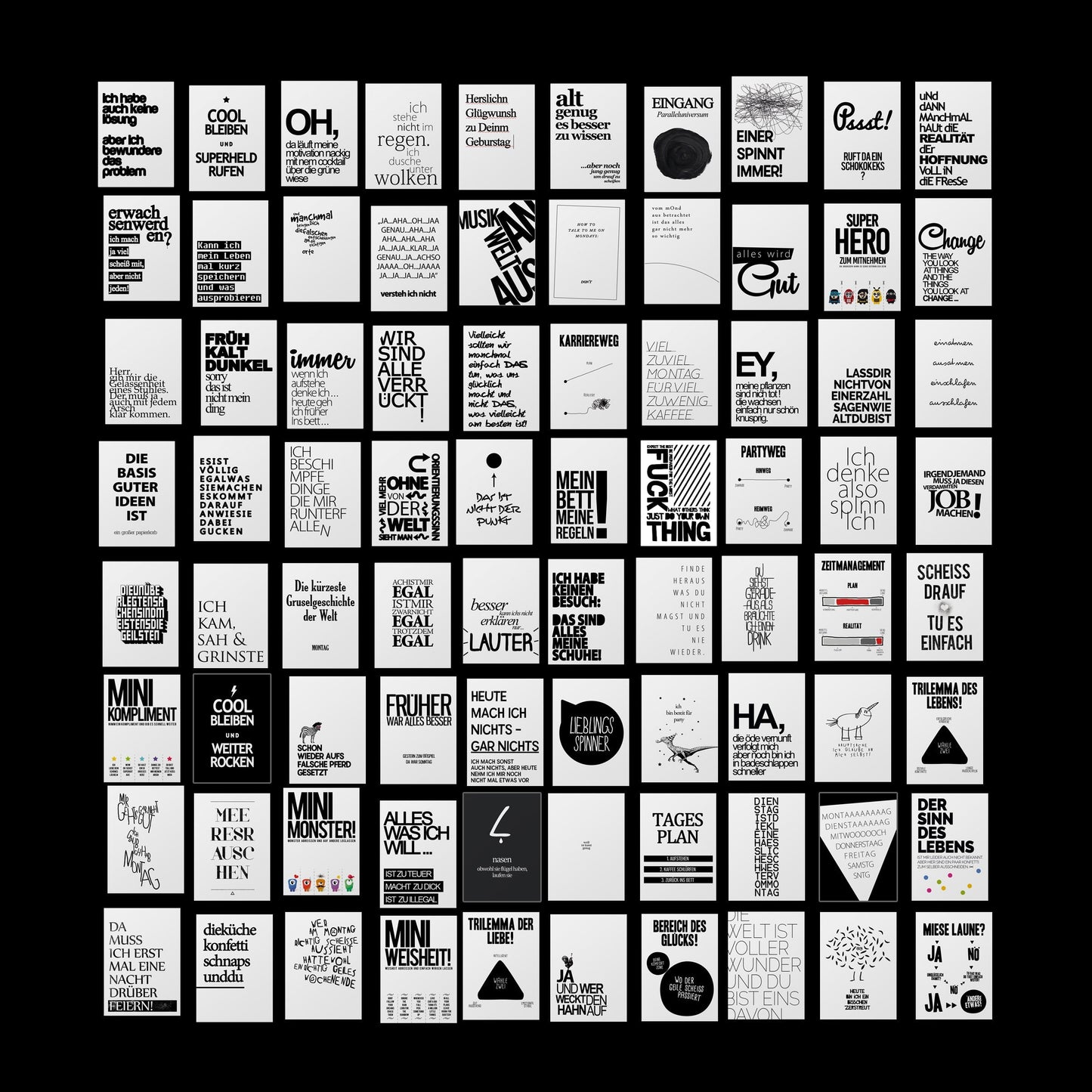 Postkarte mit Spruch - Einer spinnt immer - Familie und Freunde - Kleiner Kunstdruck - Typocard Design - DIN A6 - 2 Karten und 1 Umschlag