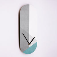 Schicke Uhrform - Schickes Wanduhr Design - Blue Layer - Blau Grau Weiß - Geometrisch - Ziffernblatt - 2 Größen - Leises Uhrwerk - Handmade
