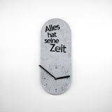 Besondere Uhrform - Alles hat seine Zeit - Typo Design - Wanduhr mit Message - Grau - 2 verschiedene Größen - Leises Uhrwerk - Handmade
