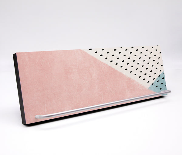 Brillenhalter im schicken Design - Farben und Punkte - Altrosa Türkis - Wandaufhängung für Brillen und Sonnenbrillen - Ordnung im Flur