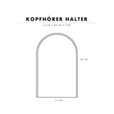 Kopfhörerhalter - Musik An Welt Aus - Massiv - Schöner und praktischer Platz für Kopfhörer - Farben wählbar - Typo Design - Kork