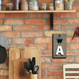 Wandflaschenöffner mit Magnet - Mit Buchstaben - Initialen - verschiedene Farben wählbar - Coole und praktische Deko - A - Z - Geschenk