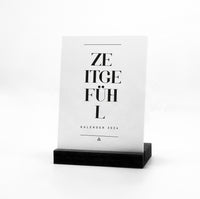 ZEITGEFÜHL 2024 - Kleiner Tischkalender - 12 schöne Wörter zu jedem Monat und Jahreszeit - Fantasieanregendes Geschenk - Einwort-Serie