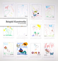Kinder Malkalender 2024 - Der Kleine Große Kunst Kalender zum Ausmalen - Blanko Tischkalender mit 12 Blätter - Tolles Geschenk von Kindern