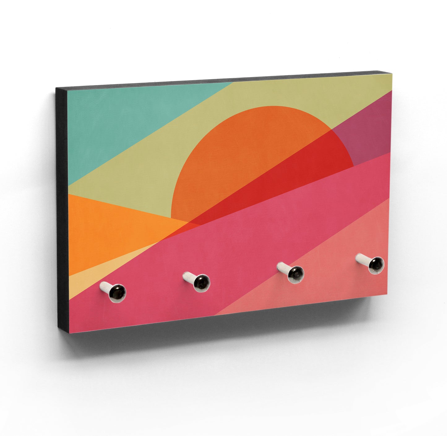 Schlüsselbrett in schönen Farben - Bright Sunrise - Nordischer Stil - Minimalistisches Design - Hakenanzahl variabel - Modern