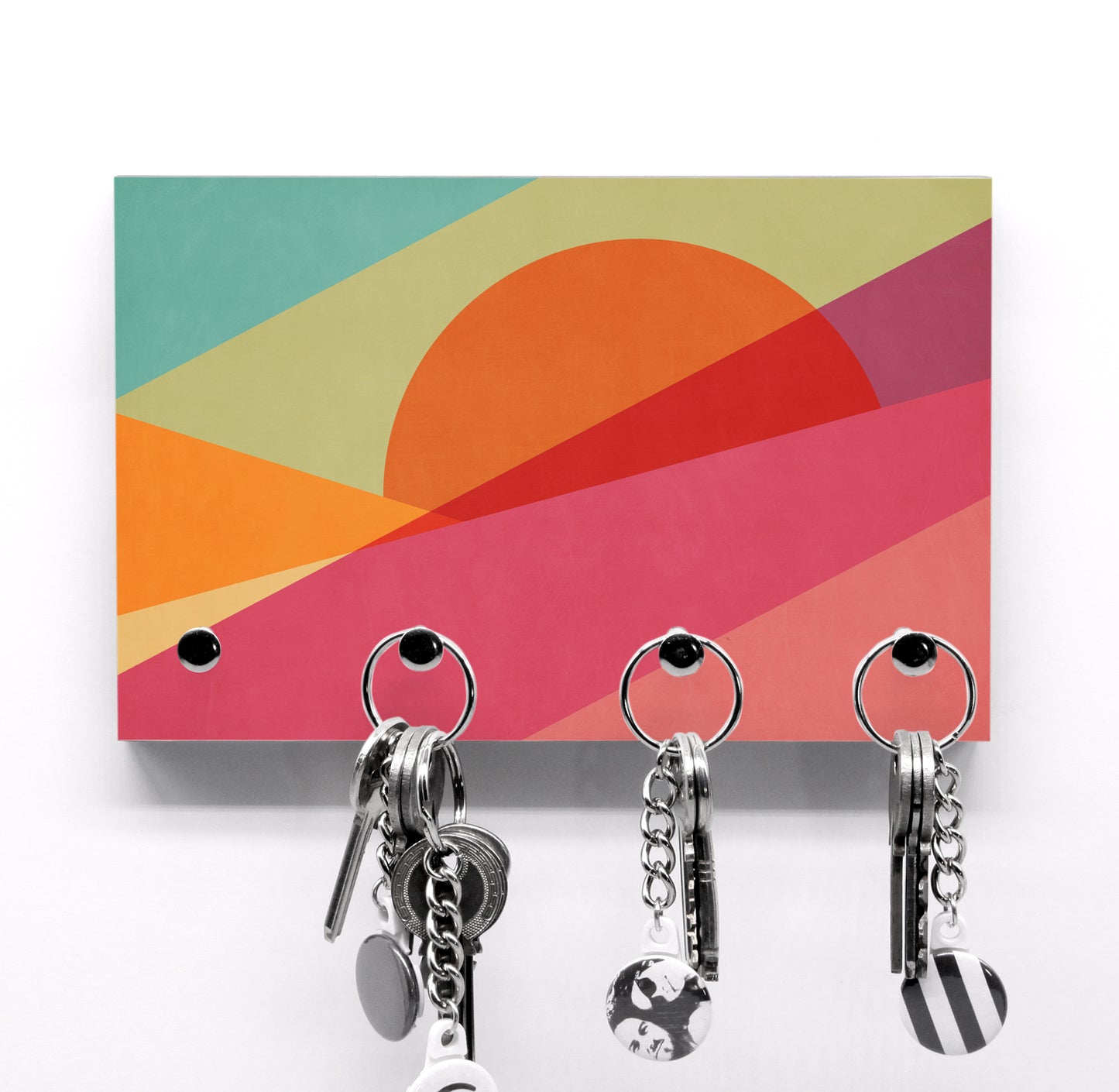 Schlüsselbrett in schönen Farben - Bright Sunrise - Nordischer Stil - Minimalistisches Design - Hakenanzahl variabel - Modern