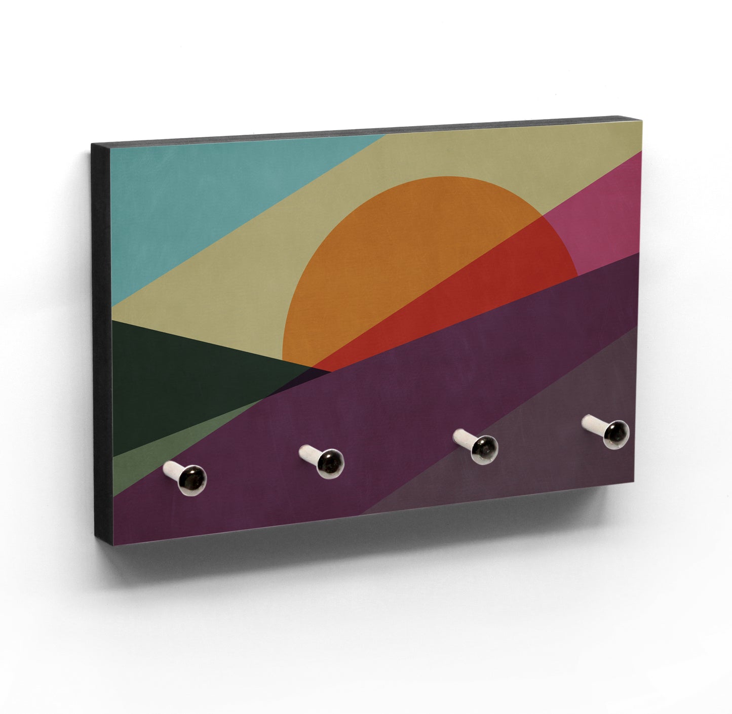 Schlüsselbrett in schönen Farben - Color Sunrise - Nordischer Stil - Minimalistisches Design - Hakenanzahl variabel - Modern