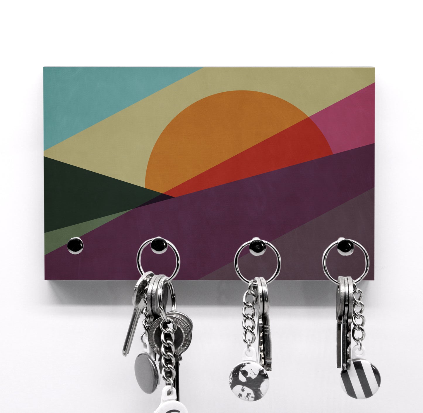 Schlüsselbrett in schönen Farben - Color Sunrise - Nordischer Stil - Minimalistisches Design - Hakenanzahl variabel - Modern