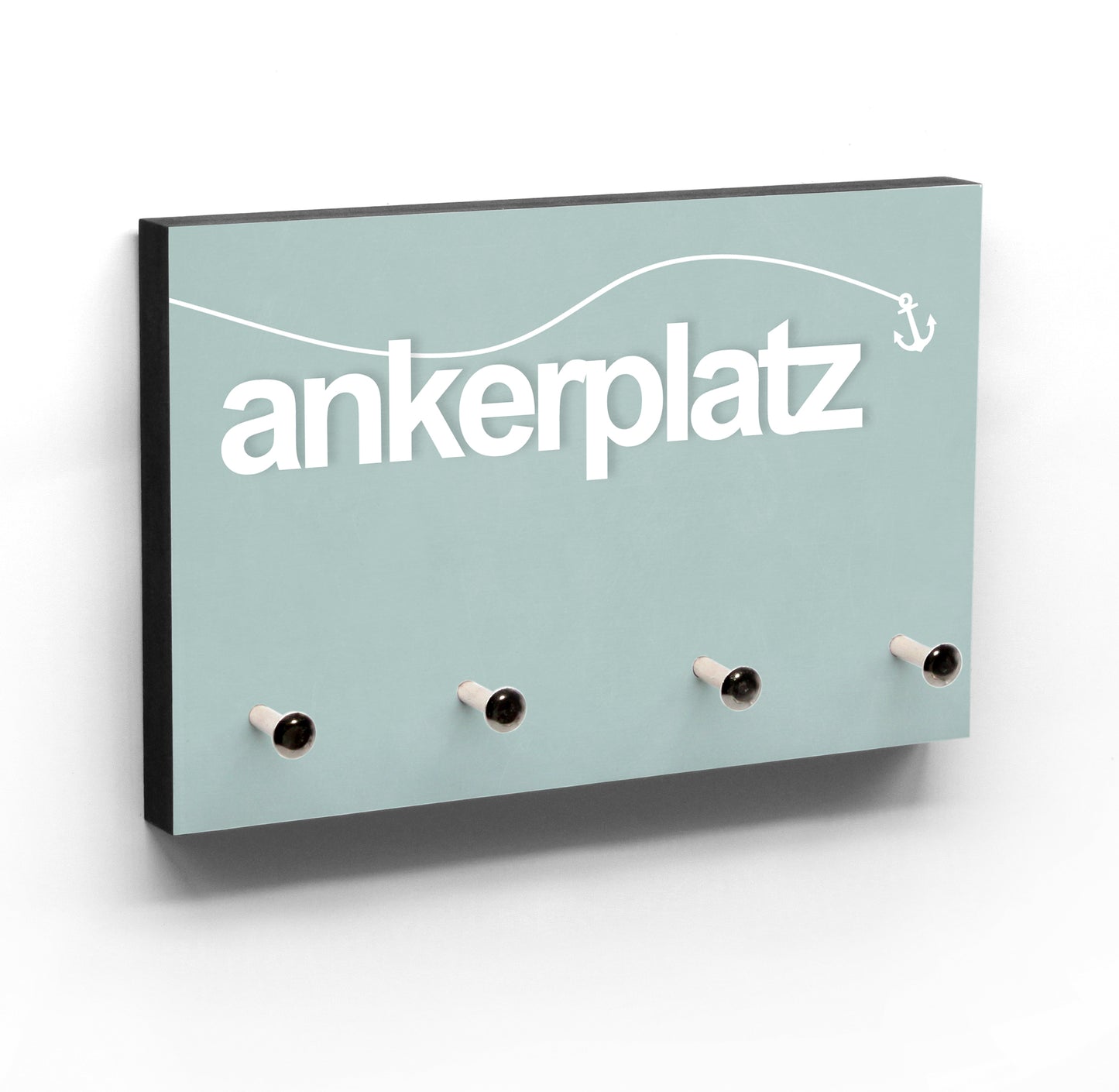 Schlüsselbrett Ankerplatz in modernen Farben - Hakenanzahl wählbar 3 - 5 - Lieblingsplatz Zuhause - Moderner Stil - Maritime Farben