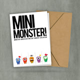 Postkarte - Abreißkarte - Mini Monster abreißen und auf andere loslassen - zum Aufhängen oder Verschenken - 2 Karten und 1 Umschlag