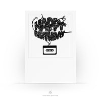 Geburtstagskarte - HAPPY BIRTHDAY - Tape - Mixtape - Retro - Bandsalat - Postkarte für Partner Freunde 30 - 40 - 2 Karten und 1 Umschlag