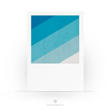 Stylische Postkarte - Blue - Unverfängliche Grußkarte - Neutral - Brief - Mini Print - Minimal Design - 2 Karten und 1 Briefumschlag