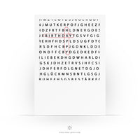 Besondere Geburtstagskarte - HAPPY BIRTHDAY - Buchstabenrätsel - Kreatives Design - Wörter suchen - 2 Karten - 1 Umschlag