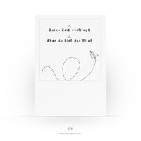 Geburtstagskarte mit guten Spruch - Die Zeit verfliegt aber du bist der Pilot - Älter werden - Schlaue Weisheit - 2 Karten und 1 Umschlag