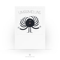 Süße Glückwunschkarte für Lieblingsmensch - Umärmelung - Für die Allerliebsten Menschen - Heimweh - Umarmen - 2 Karten 1 Umschlag