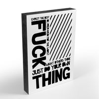 Holzblock - Typo - Spruch - Expect the Best - Größe A6