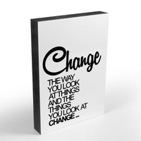 Holzblock - Typo - Spruch - Change the Way - Größe A6