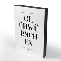 Holzblock - Einwort - Glühwürmchen - Größe A6