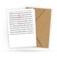 Besondere Geburtstagskarte - HAPPY BIRTHDAY - Buchstabenrätsel - Kreatives Design - Wörter suchen - 2 Karten - 1 Umschlag