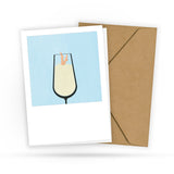Schicke Geburtstagskarte mit Illustration - Sektglas - Zeit zu Feiern - Tief ins Glas schauen - Für Sie und Ihn - 2 Karten und 1 Umschlag
