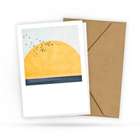 Grafische Postkarte - Sun and Sea - Meer - Landschaft - Strand - Sommer - Brief - Mini Print - Polaroid Style - 2 Karten und 1 Briefumschlag