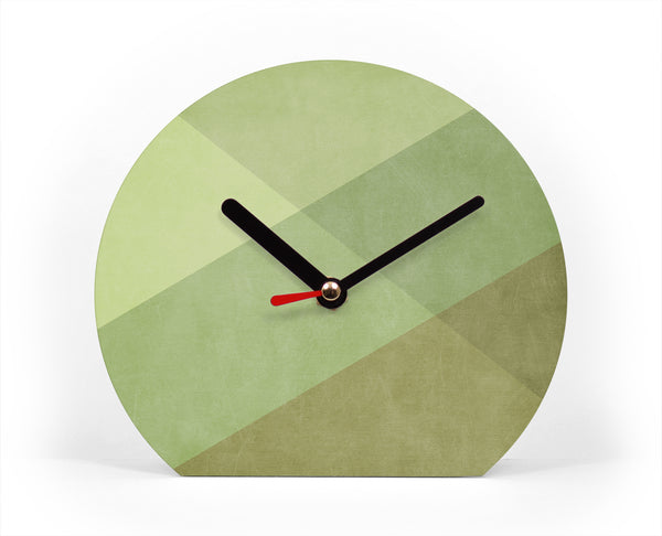 Tischuhr - Color - Green Layers - Grüne Uhr - Moderne Farbkombination –  clausminuspeter