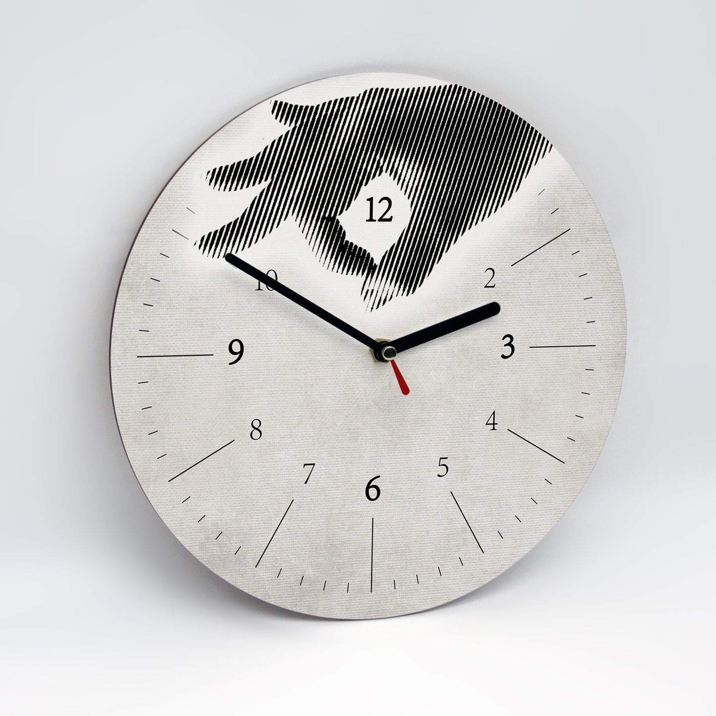 Motivansicht der Wanduhr - Leicht schräge Ansicht